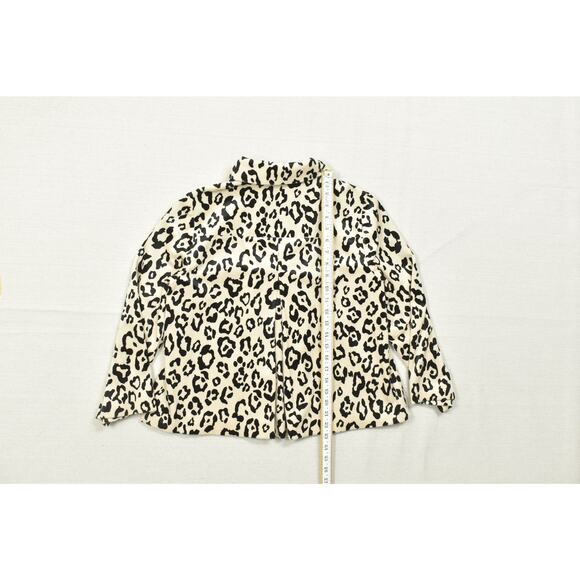 Chico's Women's Animal Print Button Blazer Jacket Size 0 Cheetah Brown Polyester - Picture 4 of 8